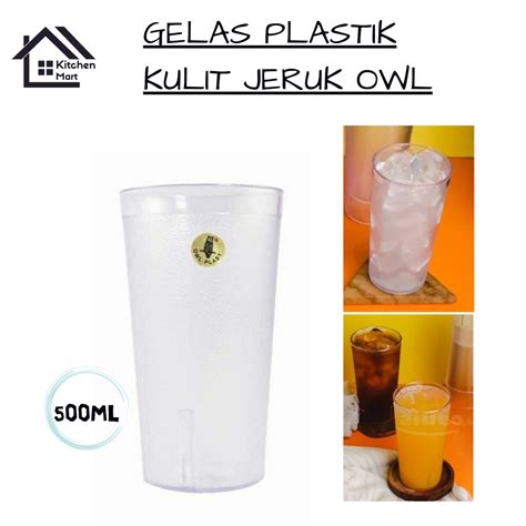 Gelas Plastik Owl 500ml Gelas Mika Transparant Gelas Akrilik Unik