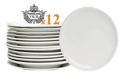 Juego Platos Playos Porcelana Tsuji Cms Linea Set X En Venta