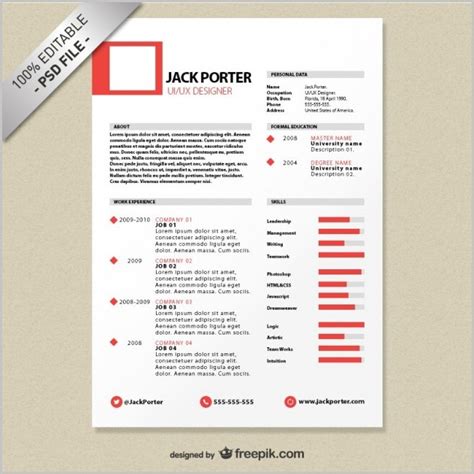 Download Creative Resume Templates Psd Templates-1 : Resume Examples