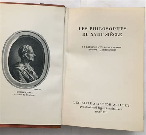 Les Philosophes Du Xviiie Si Cle J J Rousseau Voltaire Buffon Diderot