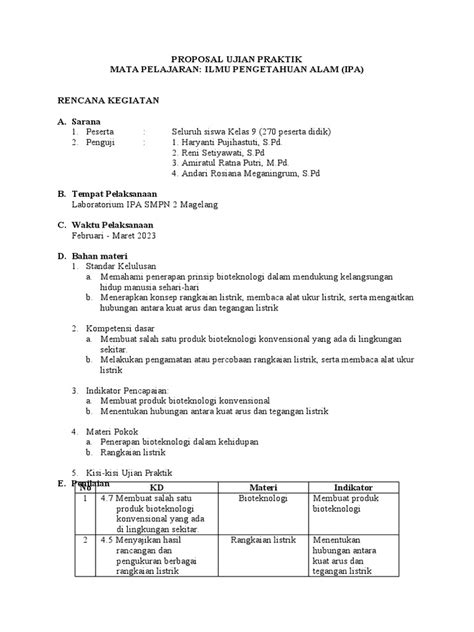 Proposal Ujian Praktik Pdf