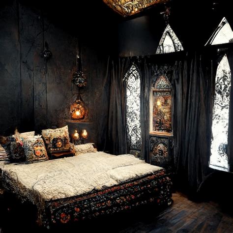 Dark Maximalist Bedroom Dark Cozy Bedroom Goth Bedroom Bohemian Bedroom Decor Dark Bedrooms