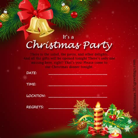 Christmas Invitation Template And Wording Ideas - Christmas Celebration ...