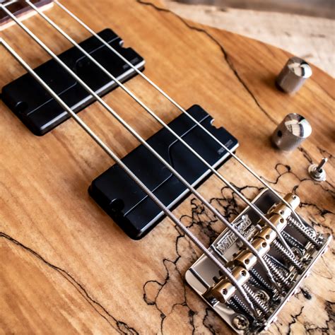 Sawtooth Americana Heritage Series Natural Spalted Maple 4 String 24 Fret Electric Bass Guitar W