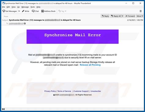 Synchronize Mail Error Email Scam Removal And Recovery Steps Updated