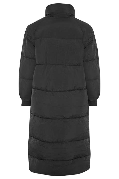 Plus Size Black Maxi Puffer Coat Yours Clothing