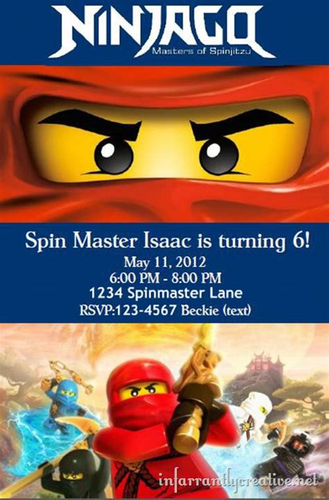 Lego Ninjago Birthday Party Invitations Invitation Design Blog