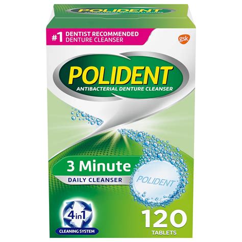 Polident 3 Minute Denture Cleanser Tablets 120 Count