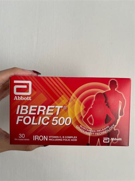 [exp 06 2025] Abbott Iberet Folic 500 Iron Tablet Health And Nutrition Health Supplements