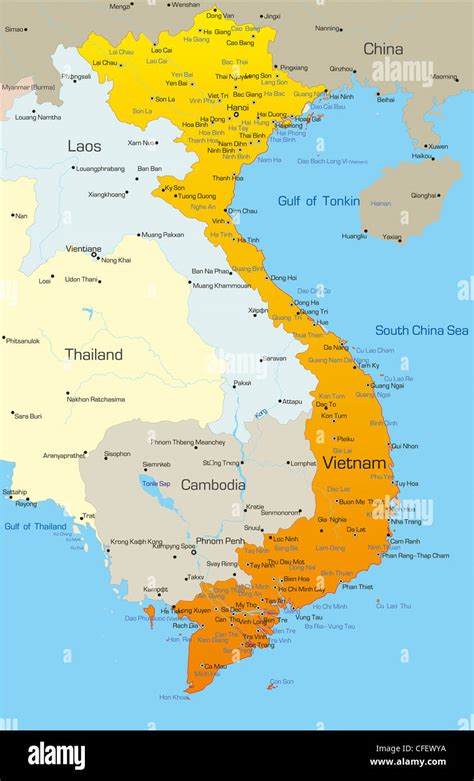 Vector map of Vietnam country Stock Photo - Alamy