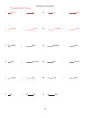 Chemistry Stoichiometry: Worksheets, Examples, and Practice | Course Hero