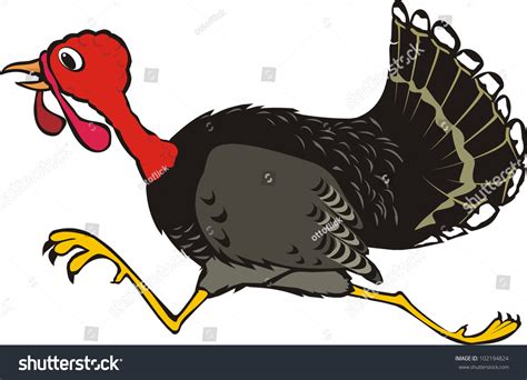 Cartoon Turkey Running Away