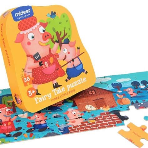 Puzzle Poveste Cei Trei Purcelusi 36 Piese Mideer EMAG Ro