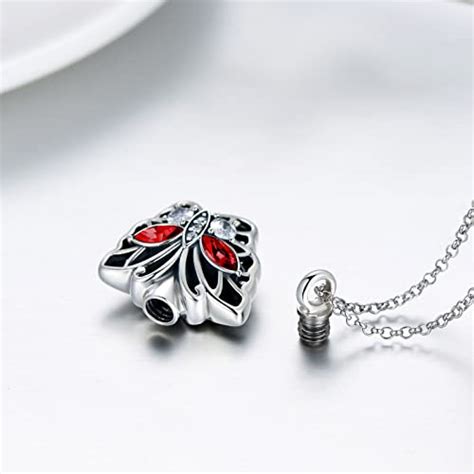 Aoboco Cremation Jewelry Sterling Silver Heart Flower Butterfly Urn