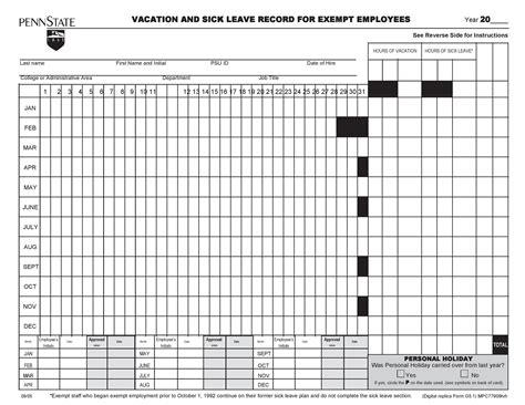 Employee Vacation Tracker Template