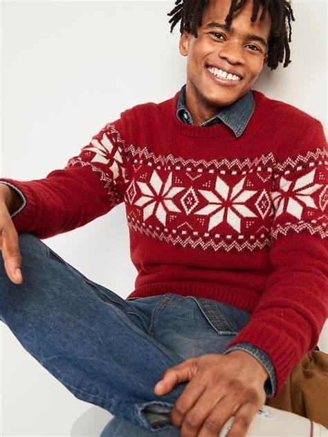 Old Navy Cozy Fair Isle Crew Neck Sweater For Men 646632012000