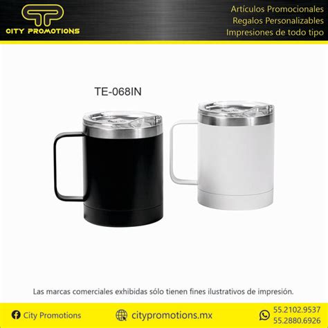 3 Vasos térmicos doble pared con tapa acero inoxidable 350ml impreso