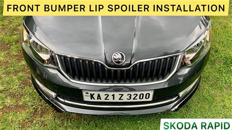 FRONT BUMPER LIP SPOILER INSTALLATION ON SKODA RAPID Skodarapid