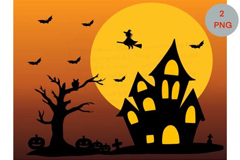 Halloween Haunted House Clipart Graphic By Luckydigitalartshop · Creative Fabrica