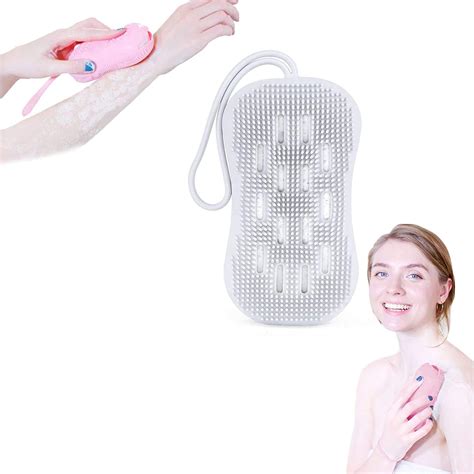 Flat Body Scrubber Exfoliating Silicone Loofah Body Scrubber For Use