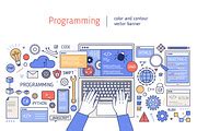 Programming banner, a Technology Illustration by Good Studio