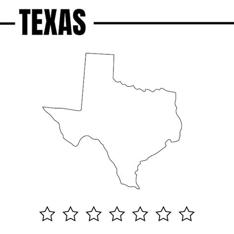 Vector Libre Mapa Del Contorno Del Estado De Texas Vector Premium