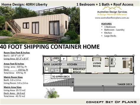 Building Plans Shipping Container Home 40 Foot Container Etsy