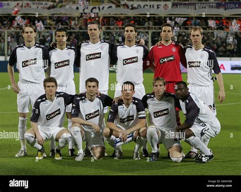 Rangers line up before the uefa cup hi-res stock photography and images ...