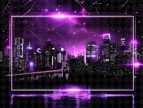 Premium PSD | A purple city skyline with a purple background and a ...