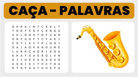 Caça palavras nomes de INSTRUMENTOS MUSICAIS Parte 1 Caça