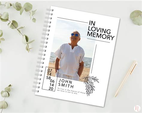 Memorial Book Personalized Memory Book Funeral Guest Book