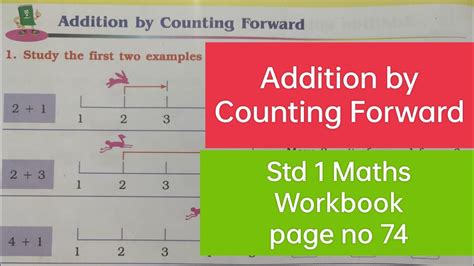 Addition By Counting Forward Std 1 Maths Workbook Page No 74