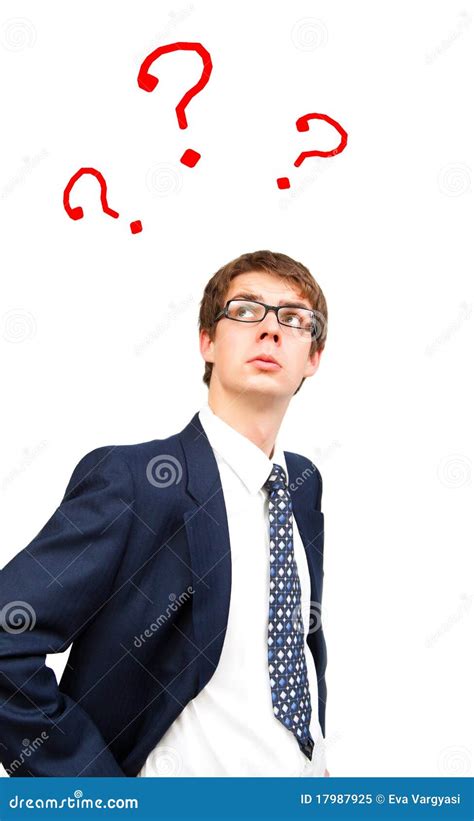 Business Man With Question Marks Stock Image Image Of Think Face