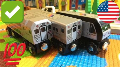 🇺🇸 3 Different Nj Transit Munipals Wooden Toy Trains Unboxing 03765 Z