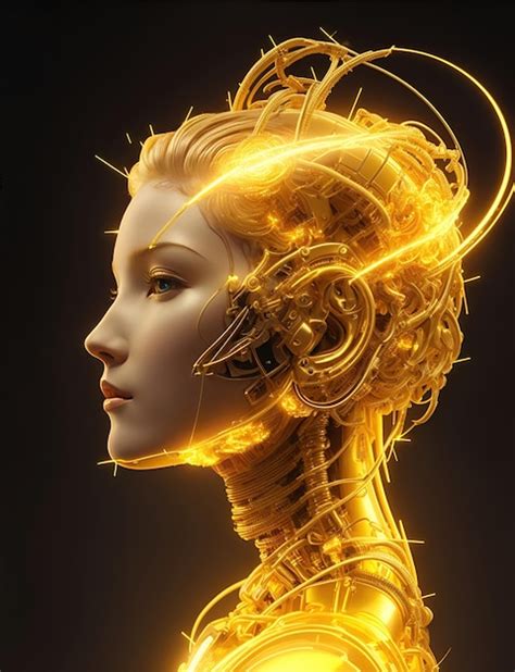 Premium Ai Image Beautiful Female Robot With Artificial Intelligence