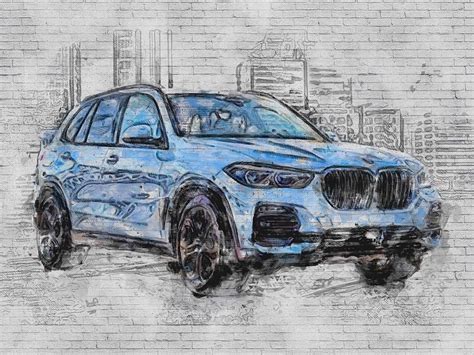 Bmw X5 2019 White Luxury Suv New Exterior German Cars Painting By