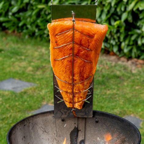 BBQ Toro Edelstahl Flammlachsbrett für Fisch 4 Stück Lachsbrett für Grill