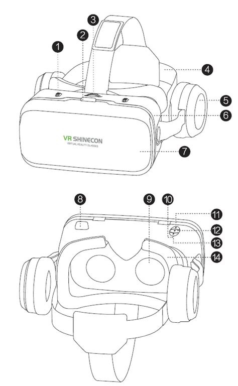 VR SHINECON SC-G04E 3D VR Headset with Headphone User Guide