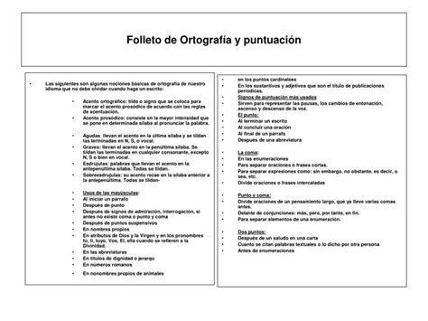 PPT Folleto de Ortografía y puntuación PowerPoint Presentation free