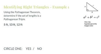 Peardeck Lesson Right Triangles Trigonometry Pythagorean Theorem Review