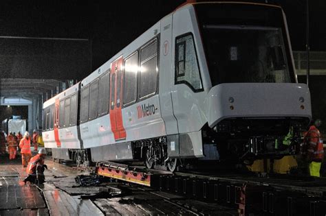 First South Wales Metro Tram Train Arrives At Taffs Well Depot