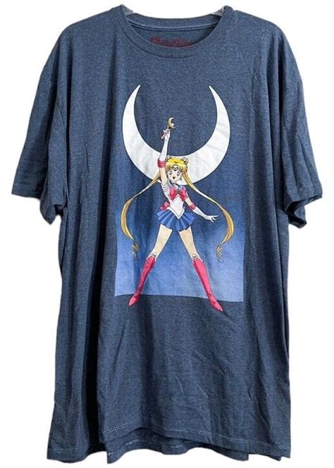 Sailor Moon Graphic Tee Anime Japan Cartoon Blue Usag… Gem