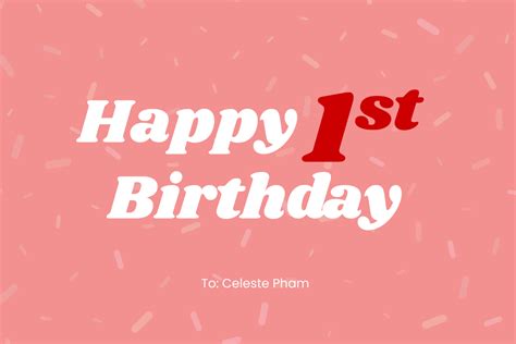 Free First Birthday Card For Girl Template Edit Online And Download