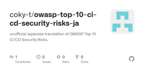 GitHub Coky T Owasp Top 10 Ci Cd Security Risks Ja Unofficial