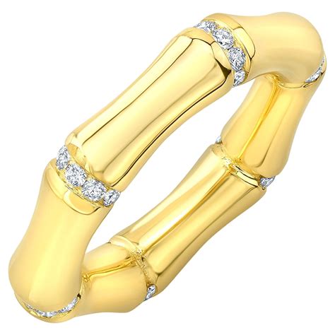 Amy Y 18k Yellow Contemporary Gold And Rose Cut Diamond Comfort Ring