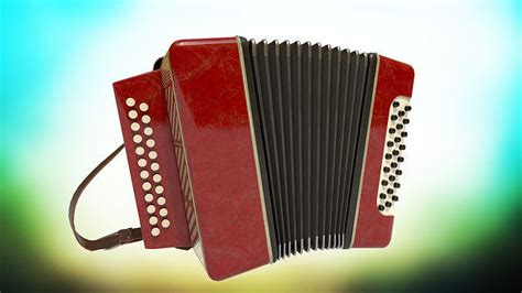 3D model Musical instrument accordion button accordion VR / AR / low ...