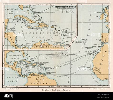 Voyage Map Of Christopher Columbus Hi Res Stock Photography And Images