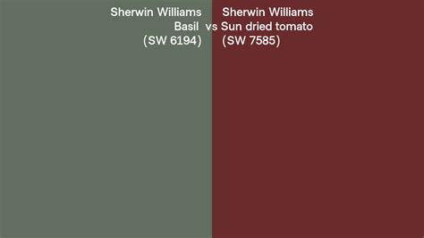 Sherwin Williams Basil Vs Sun Dried Tomato Side By Side Comparison