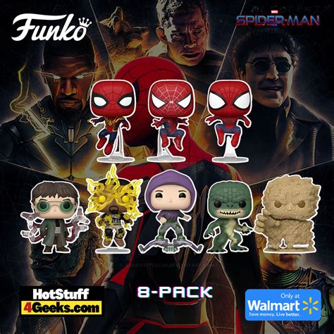 2022 NEW Spider-Man: No Way Home 8-pack Funko Pops! Walmart