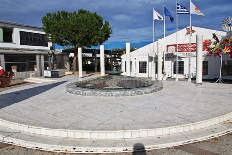 Paralimni, Cyprus - 08 Jan 2016: the Building in Paralimni Town, Cyprus ...